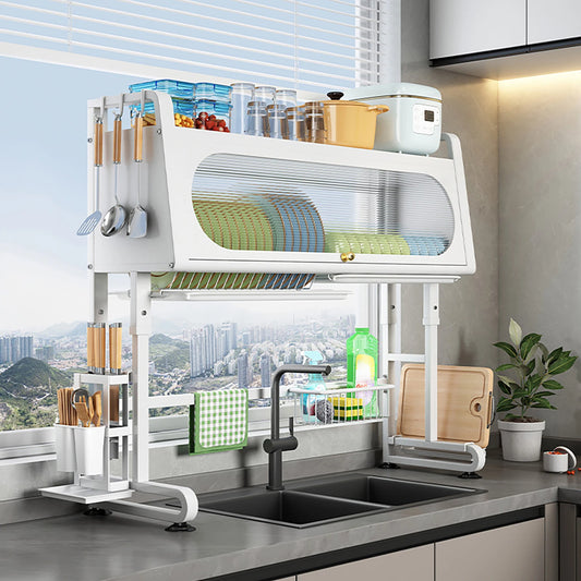 Kitchen Sink Storage Shelf with Cabinet Door Height Adjustable