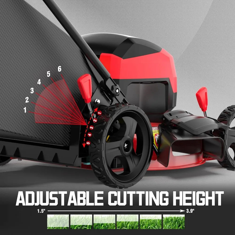 40V Cordless Lawn Mower, 3-in-1 Brushless Push Lawn Mower with 4.0Ah Battery & Charger