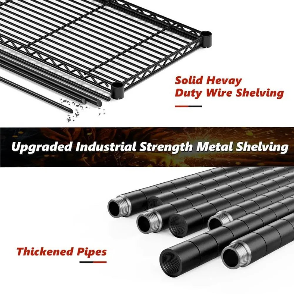 5-Shelf Wire Shelving, 71’’H Adjustable Metal Garage Shelving Heavy Duty Storage Rack Pantry Shelf Kitchen Shelving Organiser