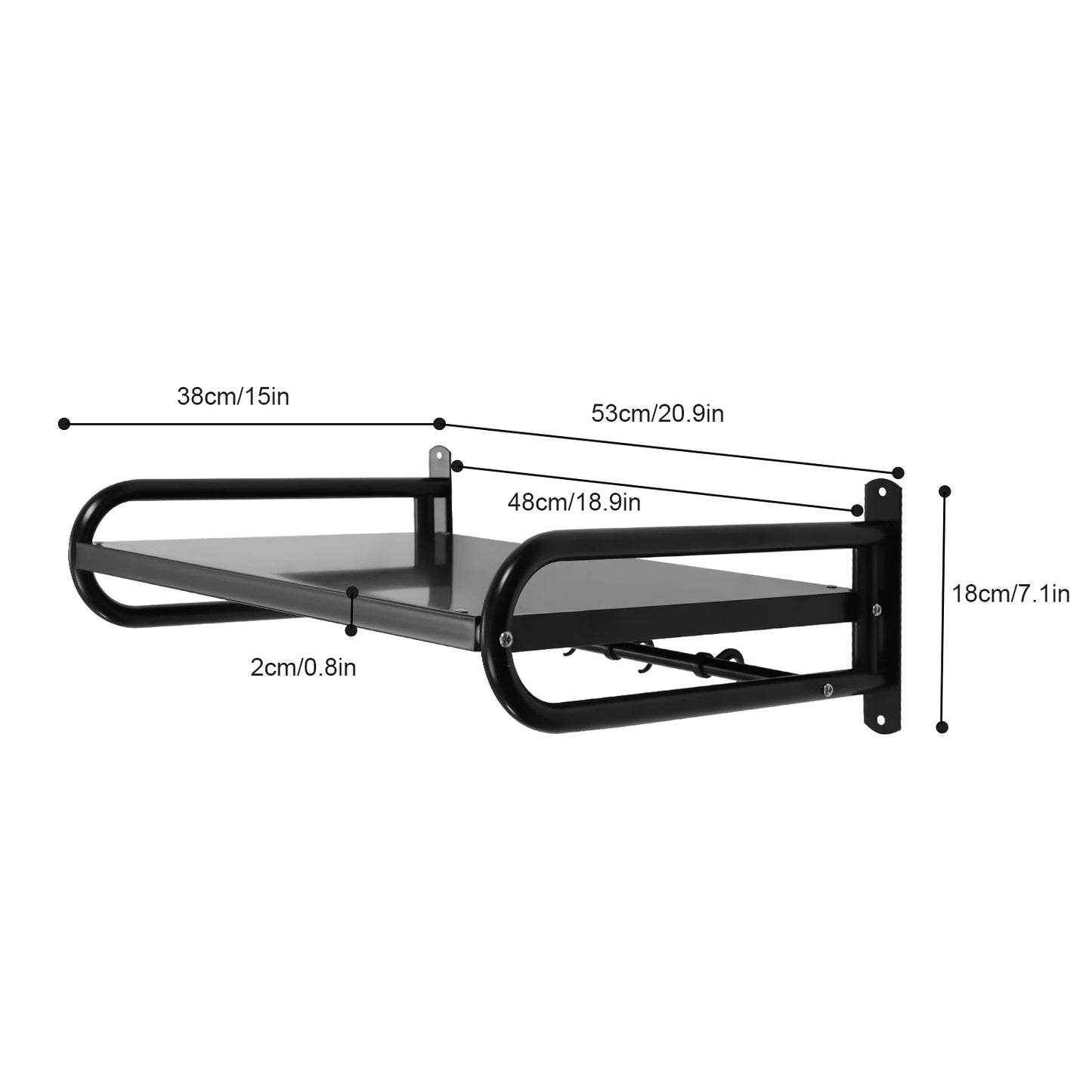Microwave Oven Rack with Wall-Mount Design, Sturdy Carbon Steel Construction, Large Shelf for Electric Ovens and Kitchen