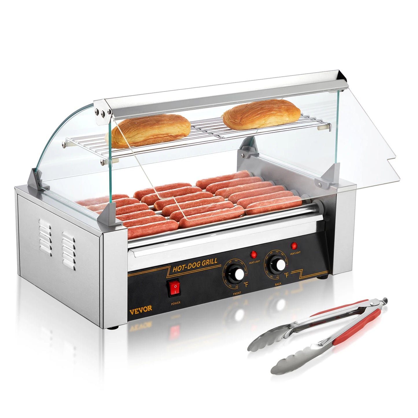 VEVOR  5/7/11 Rods Commercial Hot Dog Roller Electric Sausage Maker Barbecue Grill Machine for Camping Party Home Appliance 110V