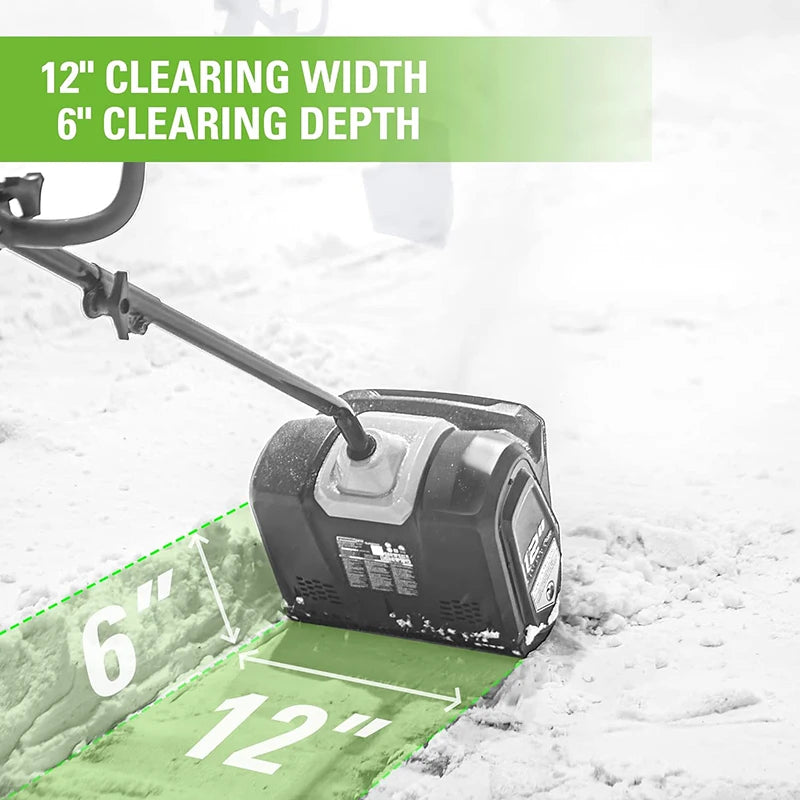 Greenworks 40V 12" Brushless Cordless Snow Shovel with LED Light 25 Feet Shrow Height Brushless Motor Tool Only