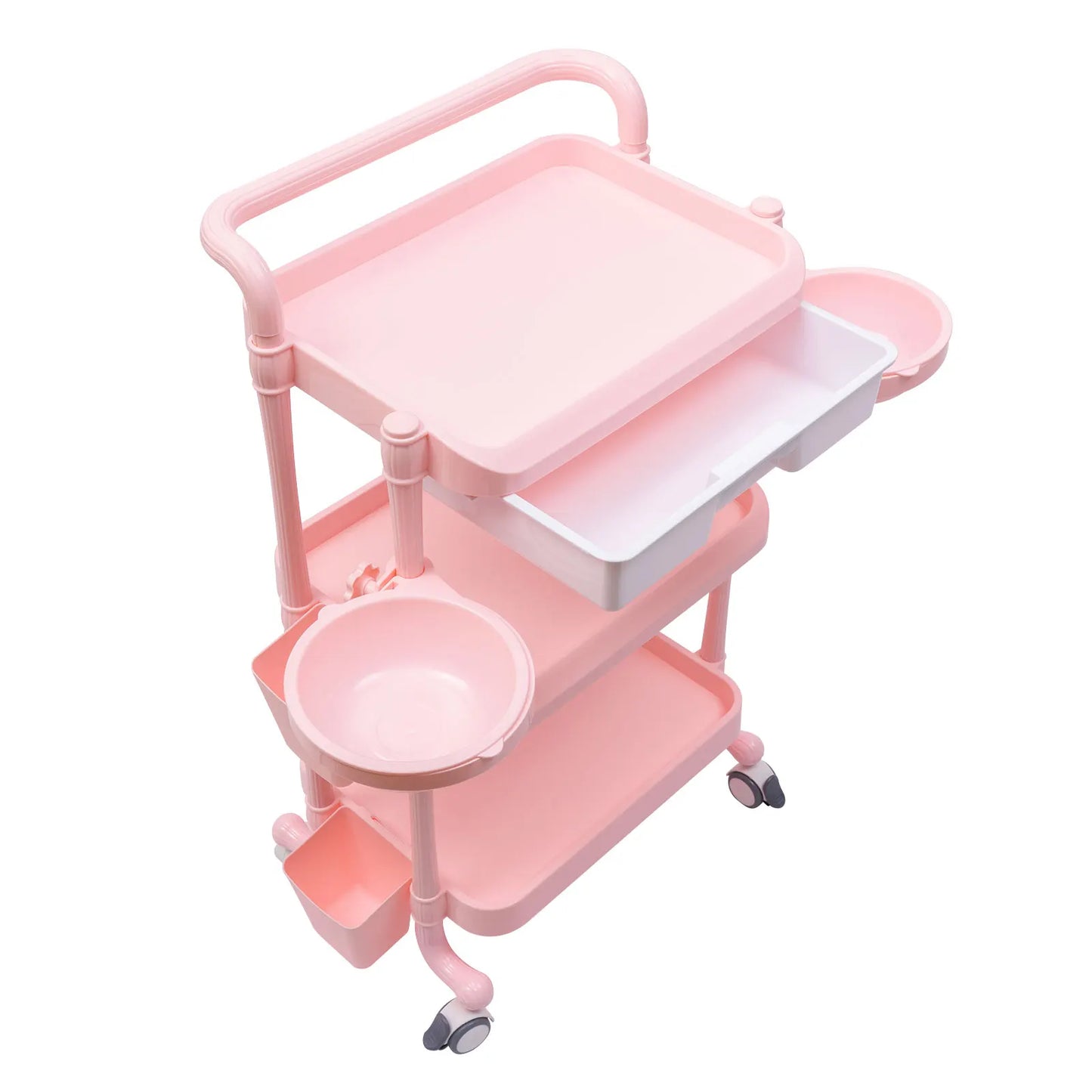 3 Tier Beauty Salon Trolley Cart Utility With Dirt Buckets
