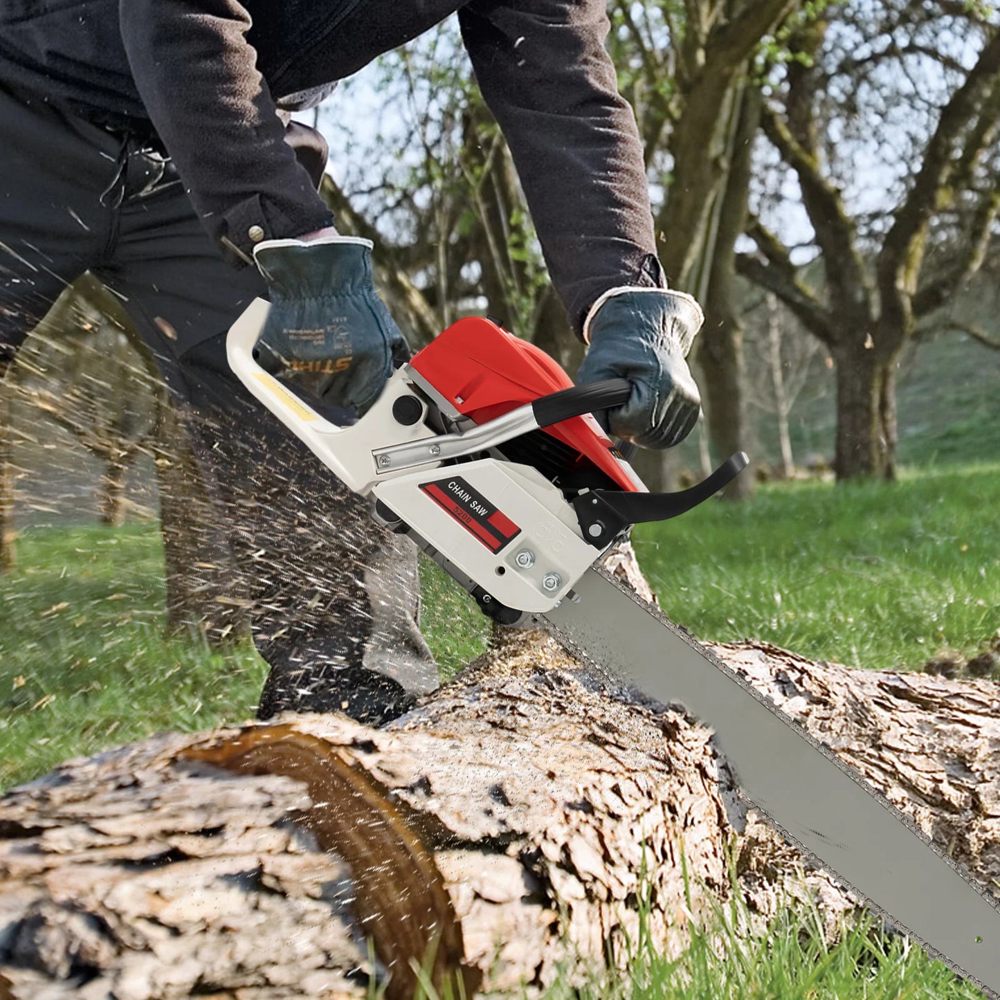 22 Inch 52CC Gasoline Chainsaw 2.0KW 2-Stroke Engine Gas Powered Chain Saw