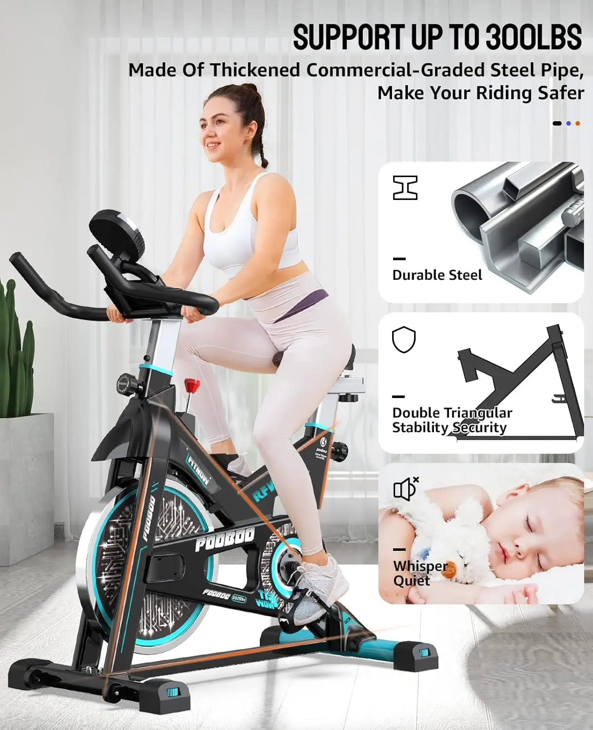Adjustable Magnetic Brake Pad Resistance Indoor Cycling Bike
