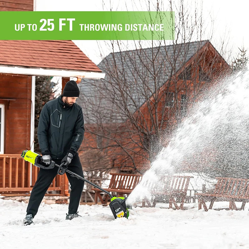 Greenworks 40V 12" Brushless Cordless Snow Shovel with LED Light 25 Feet Shrow Height Brushless Motor Tool Only