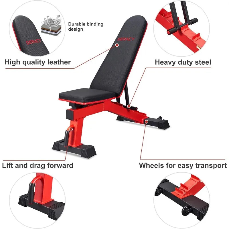 DERACY Adjustable Weight Bench for Full Body Workout