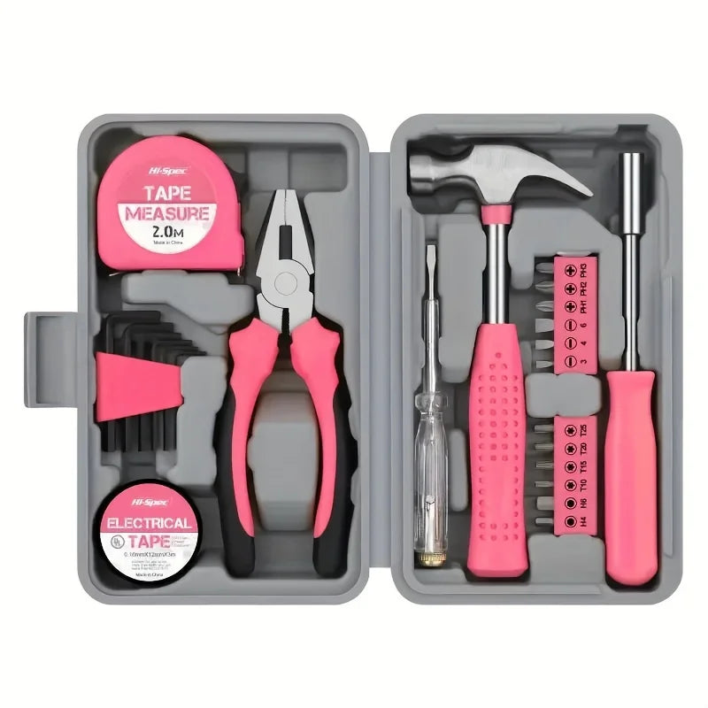 Hammer pink home hand tool set