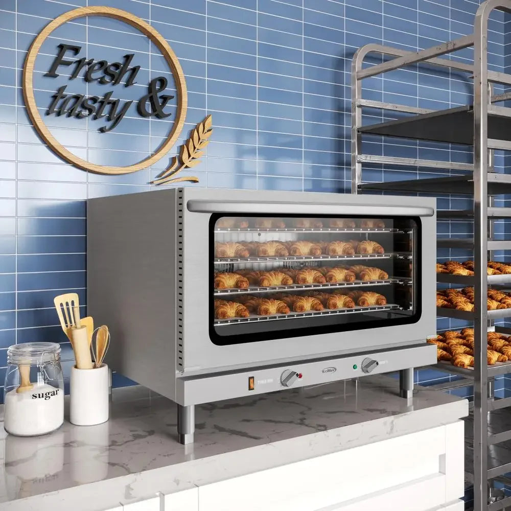 32in Commercial Countertop Convection Oven Full-Size Pans 4 Racks 3500W Powerful ETL Listed Stainless Steel Kitchen Appliance