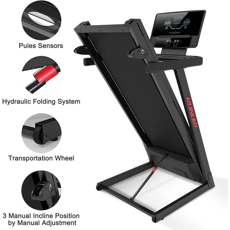 RUNOW Treadmill with Incline, Foldable Bluetooth Support