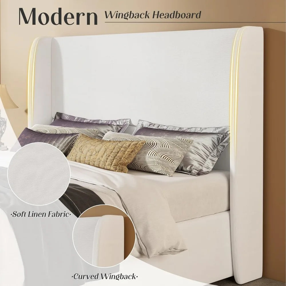 Lift Up Storage Bed Upholstered Platform Bed Frame