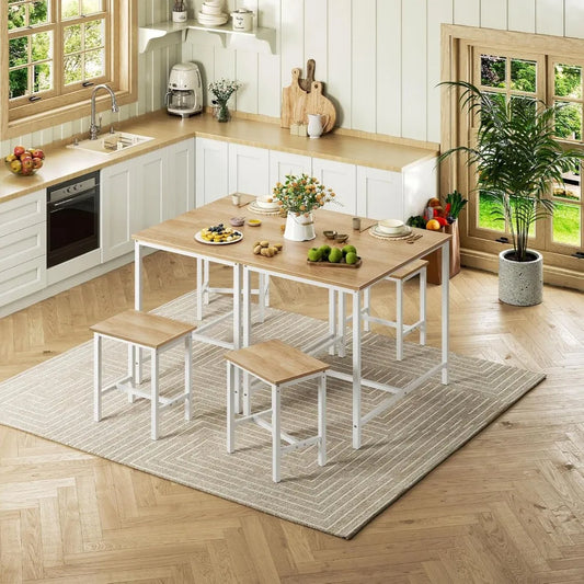 3-Piece, Kitchen Table, Space Saving Dinette for Kitchen