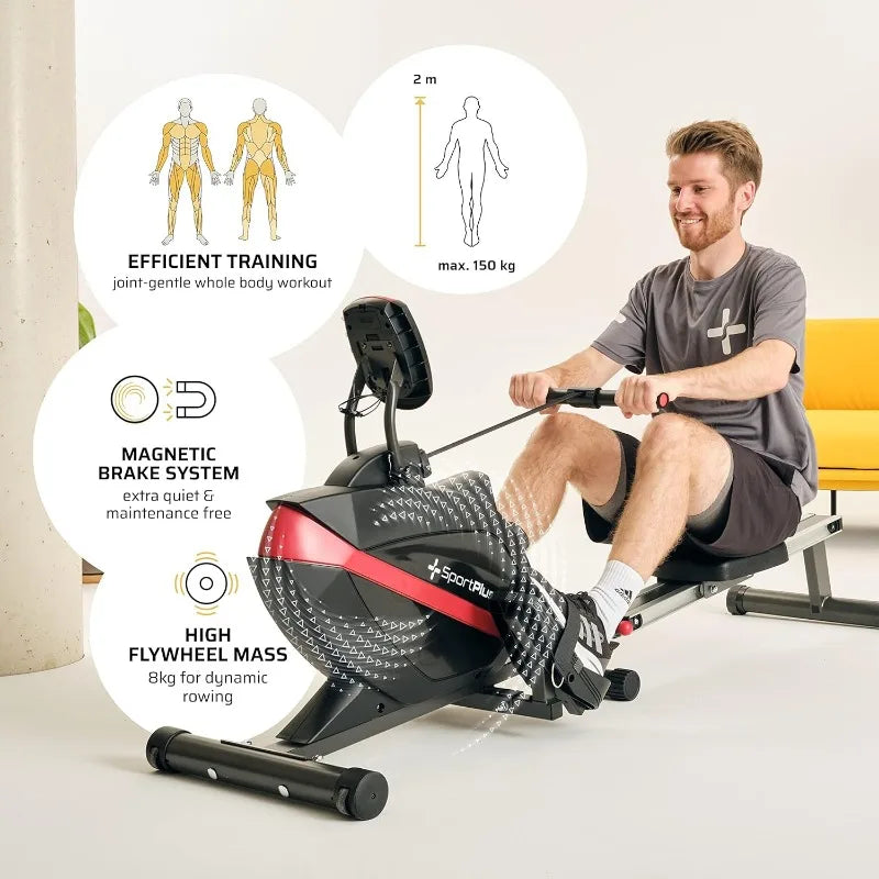 Rowing Machines for Home - Foldable Magnetic Rower Machine