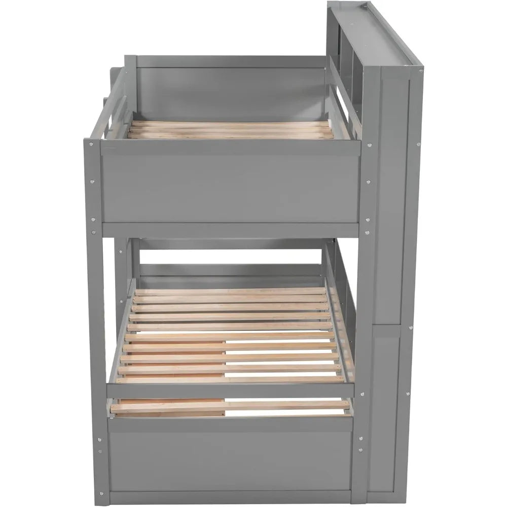 Harper & Bright Designs Twin Over Twin Bunk Bed with Storage Drawer