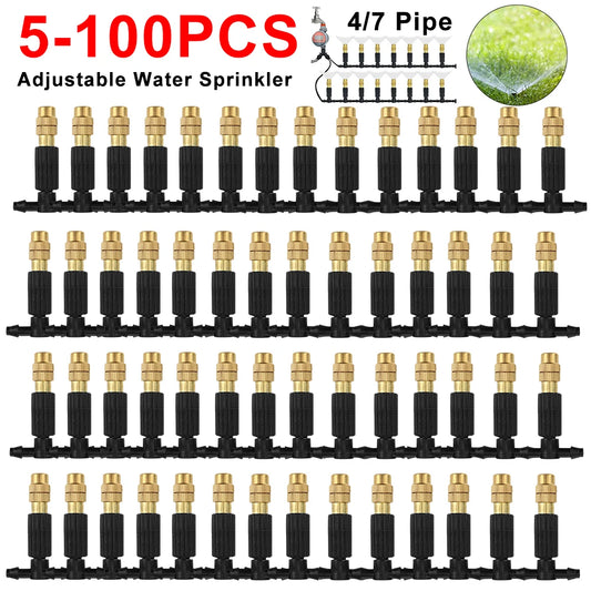 5-50Pcs Micro Drip Irrigation Misting Brass Nozzle Garden Spray Cooling