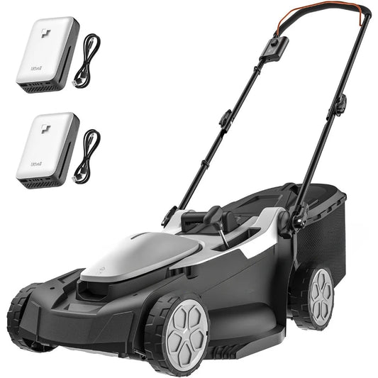 18" 2x20V Electric Lawn Mower for Garden Yards with 6-Position Height Adjustment