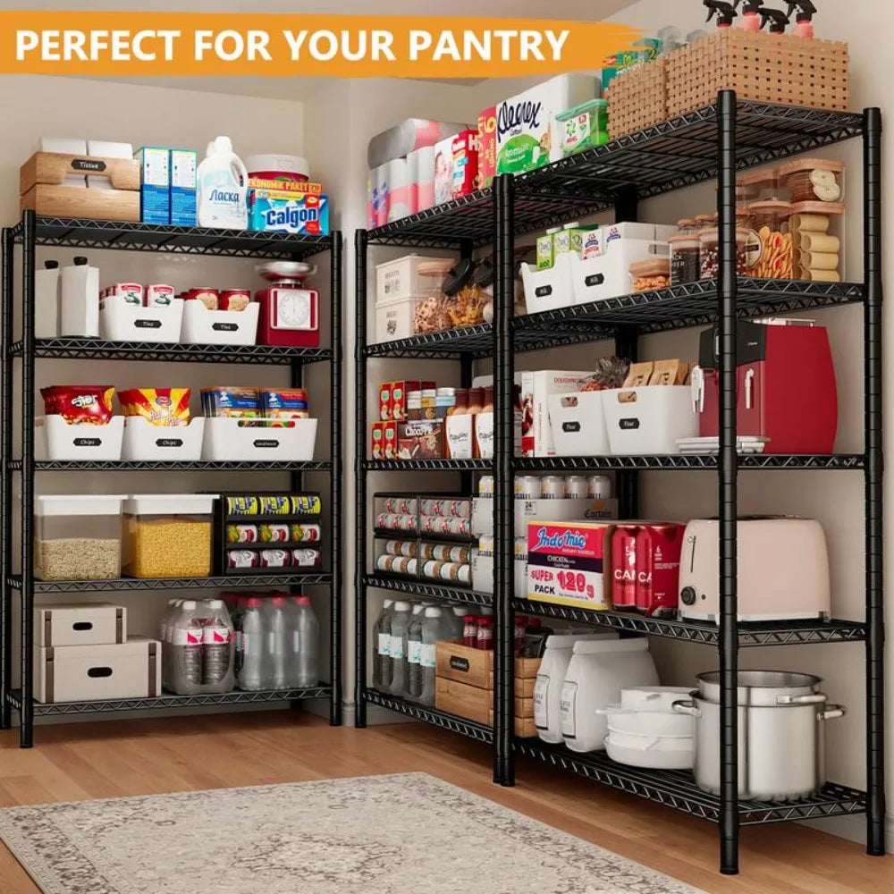 5-Shelf Wire Shelving, 71’’H Adjustable Metal Garage Shelving Heavy Duty Storage Rack Pantry Shelf Kitchen Shelving Organiser