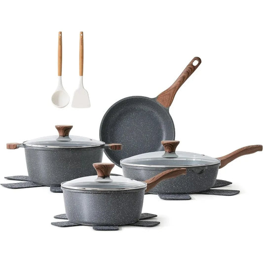 Nonstick Cookware Set 13-Piece with Swiss Granite Coating