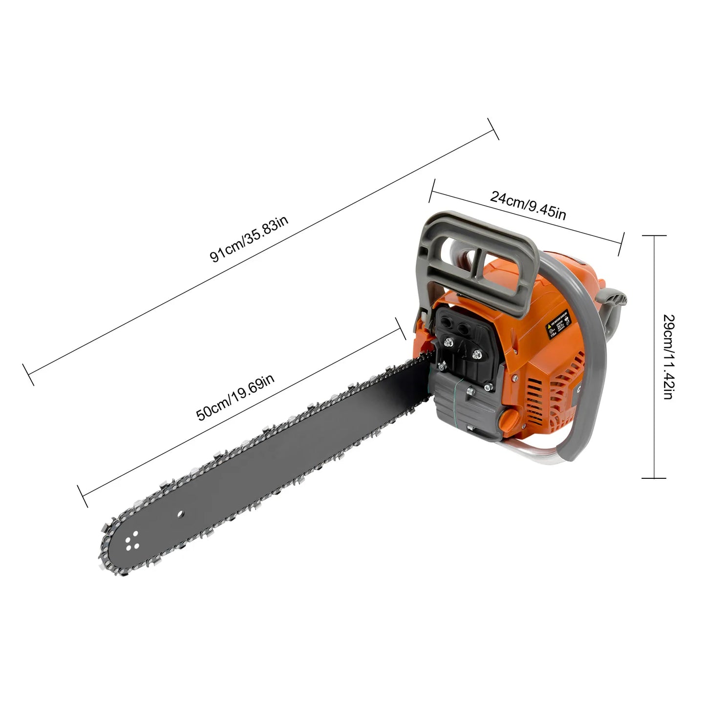 58CC Power Chain Saws Gas Powered 2 Stroke Handed Petrol Gasoline Chain Saw