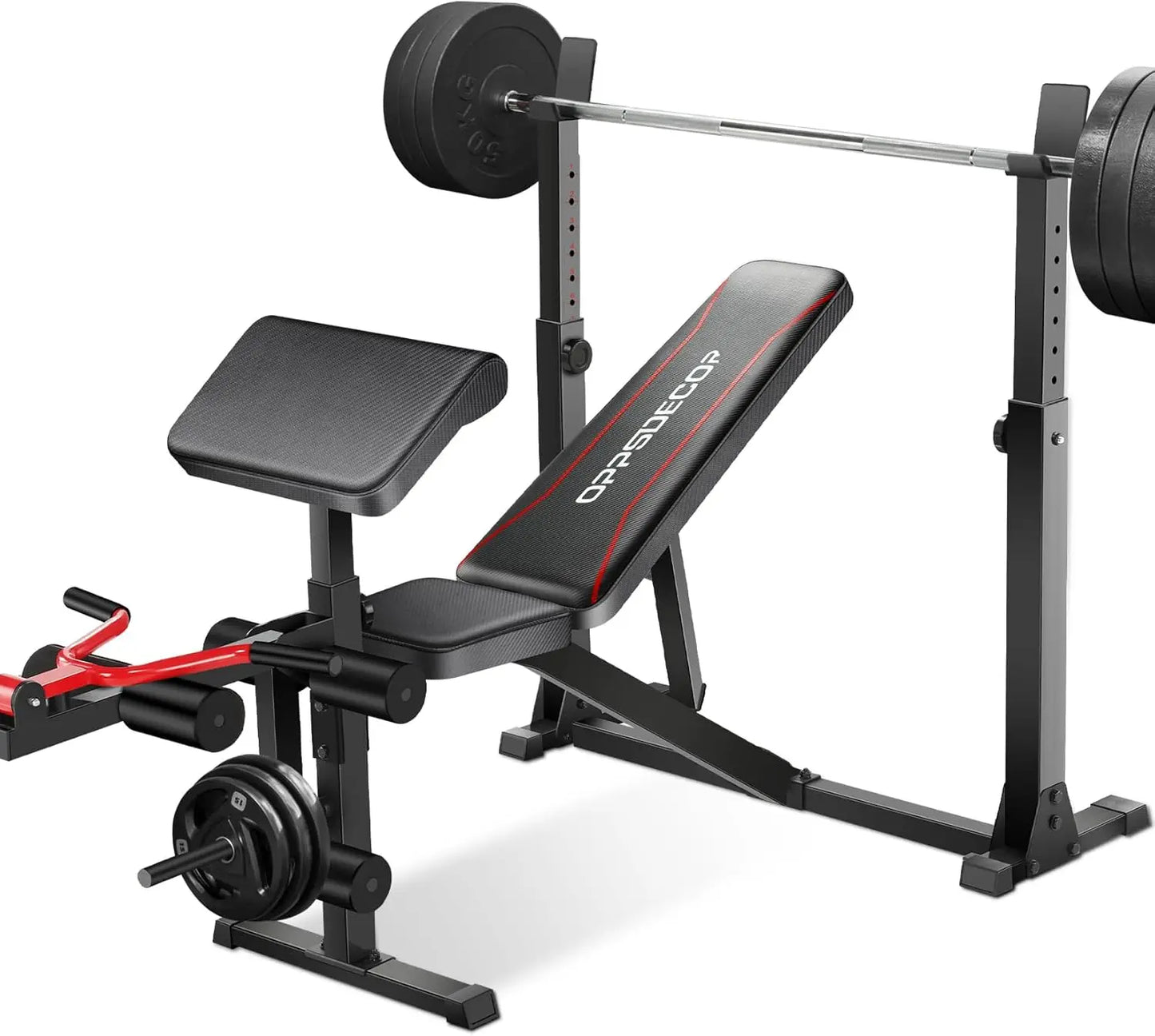 900LBS Weight Bench Set with Squat Rack for Home Gym