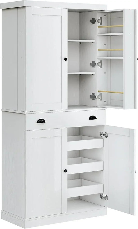 Kitchen Pantry Cabinet 72 Inch Height Freestanding Cupboard