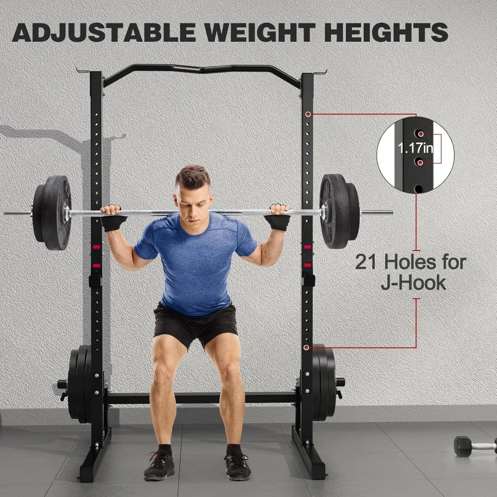 Weight Bench with Squat Rack Adjustable Workout Bench for Strength Training