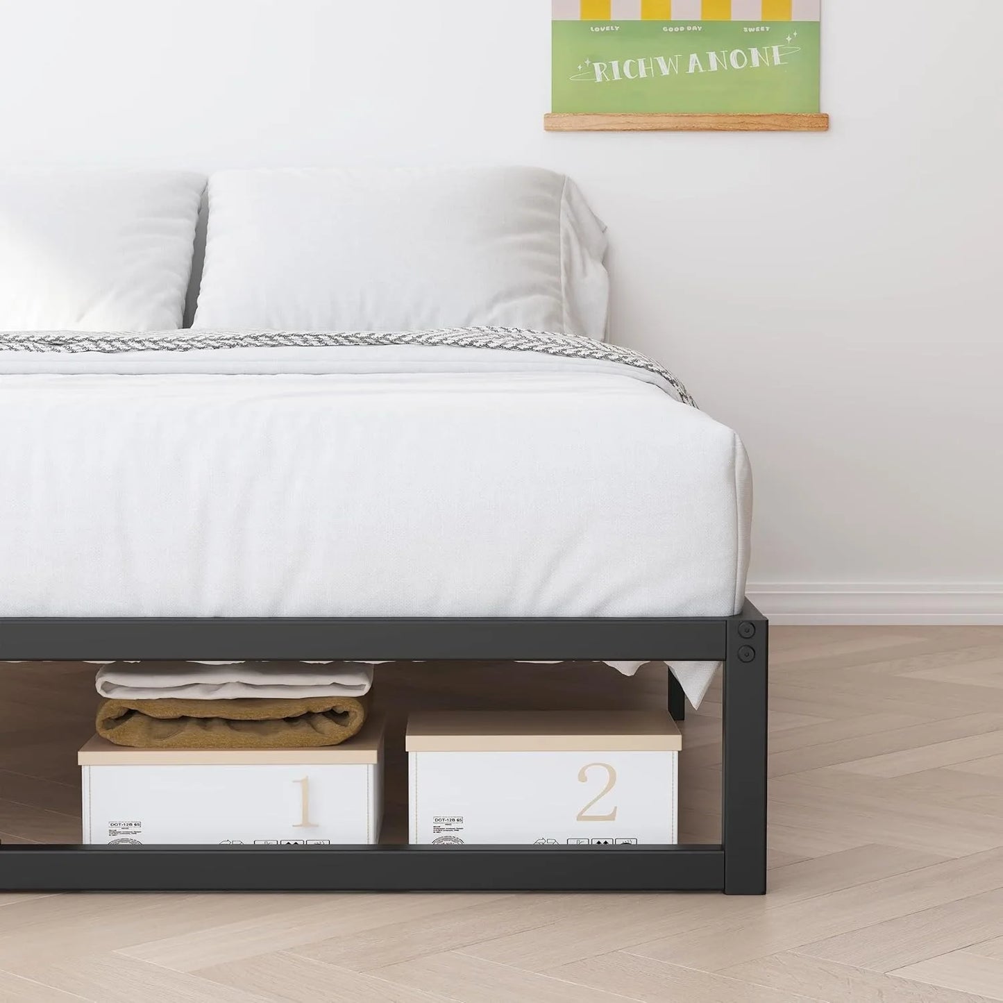 8 Inch Twin XL Bed Frames, Mattress Foundation with Steel Slat Support