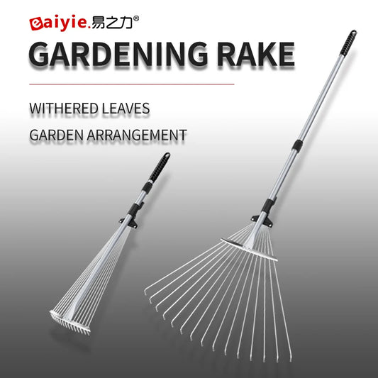 Garden Retractable Rake Stainless Steel