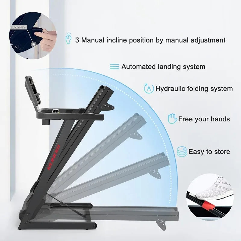 RUNOW Treadmill with Incline, Foldable Bluetooth Support