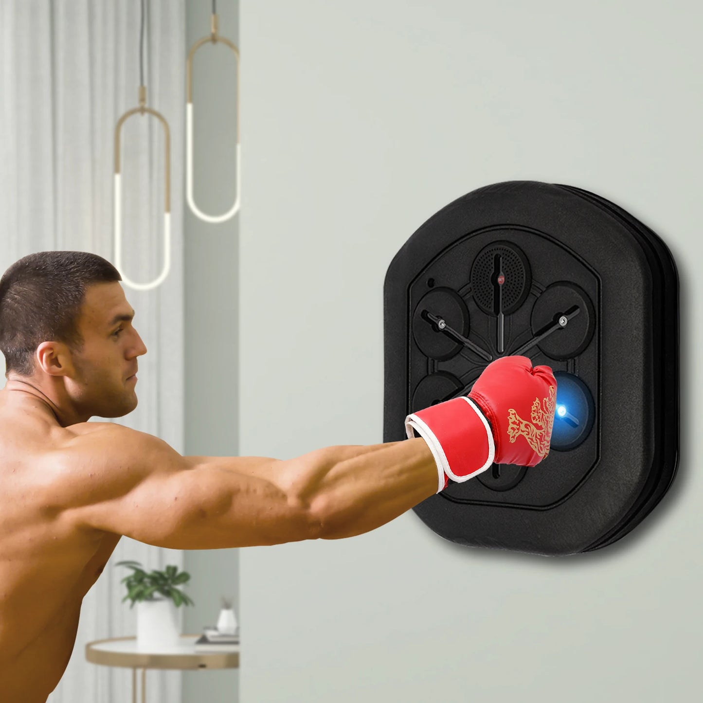 Music Boxing Machine Wall Mounted LED Light Boxing Equipment Bluetooth Smart Boxing Training for Home Gym