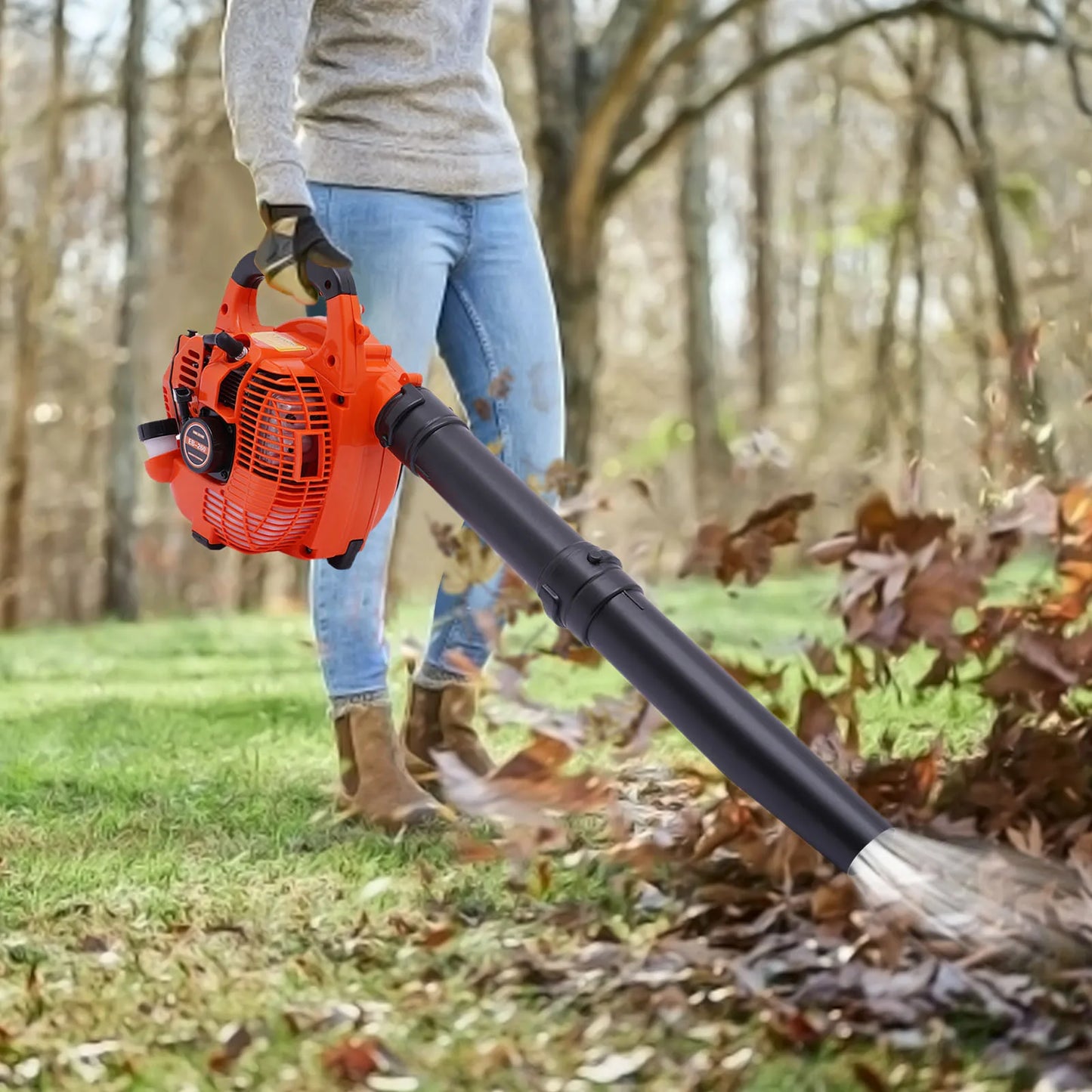 Gas Leaf Blower 25.4CC 2-Stroke 4.59ft³/h Commercial Handheld Gas Leaf Blower