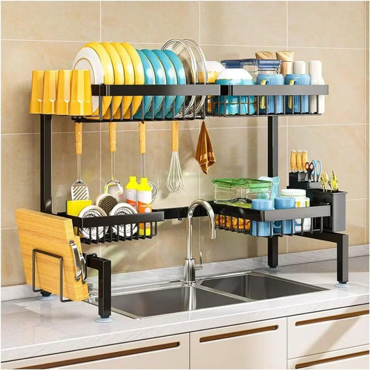 Over The Sink Rack Adjustable Dish Drying Rack Easy Install