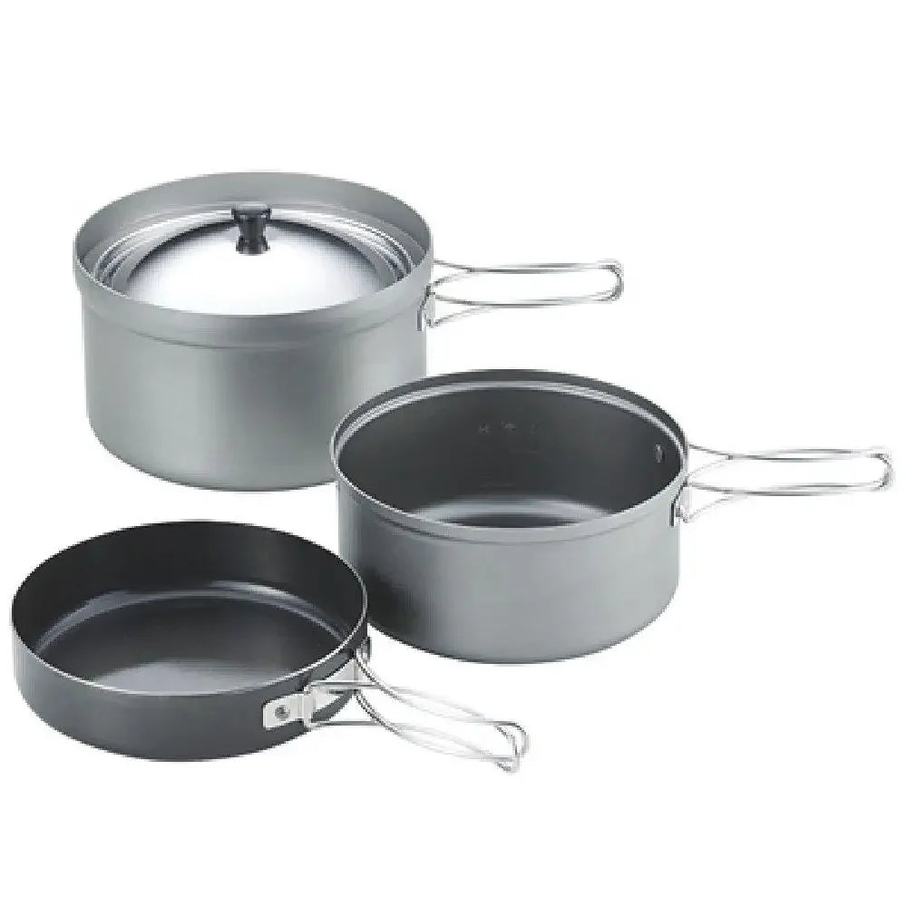 Rice Cooker Set with Aluminum Cooker Frying Pan Dual Lid Storage Bag 3 Cup Capacity Compact Portable Kitchen Cookware