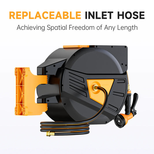 GardenJoy retractable hose reel 130 ft garden hose reel 1/2 in garden tool outdoor accessory