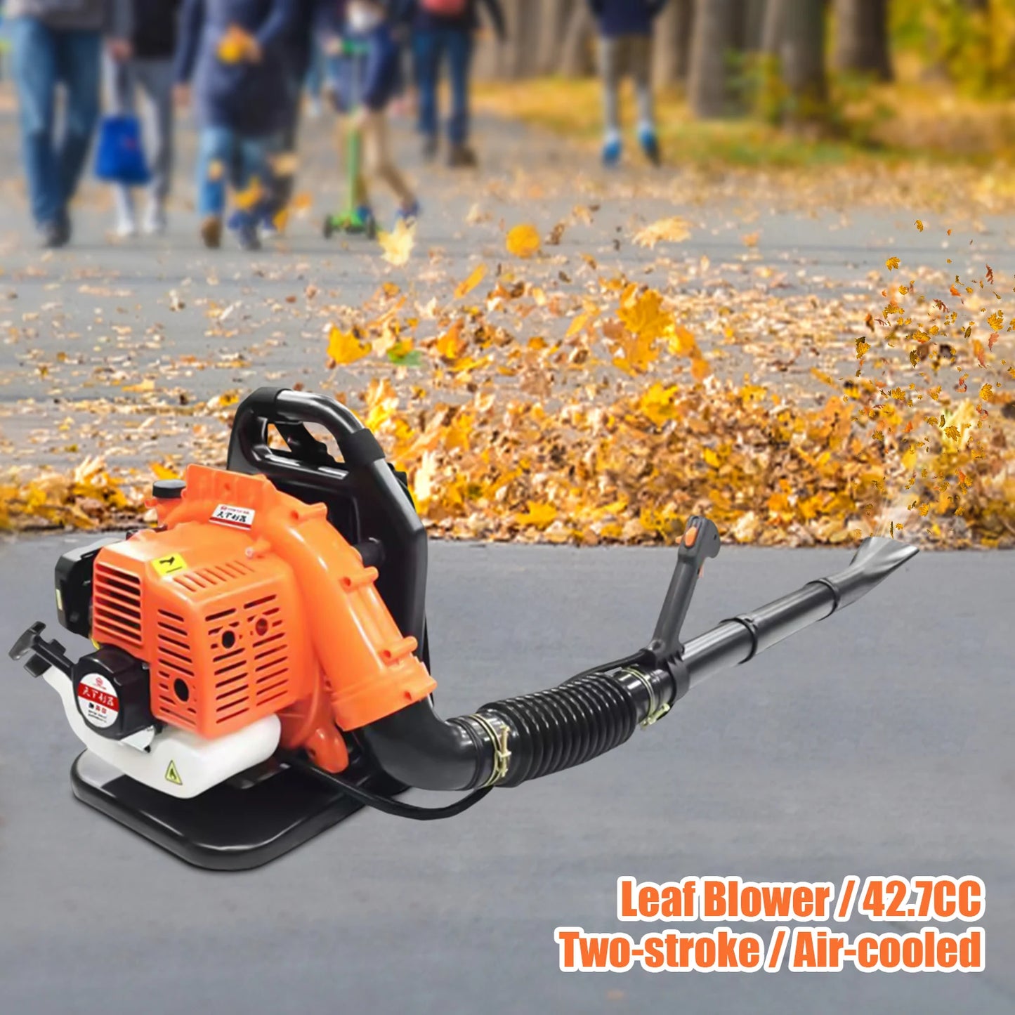 Commercial Backpack Leaf Blower Gas Powered Grass Lawn Blower 2-Stroke 42.7CC Garden Leaf Blower