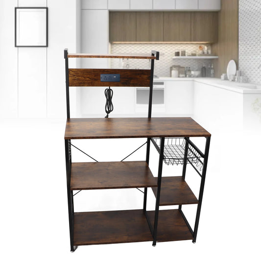 Kitchen Utility Storage Shelf Microwave Oven Stand Coffee Bar Station Rust Resistant Multi Tier for Spices