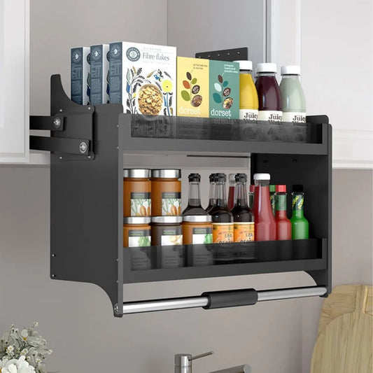 Wall Kitchen Cabinet Pull Down Shelf Organizer Heavy-Duty