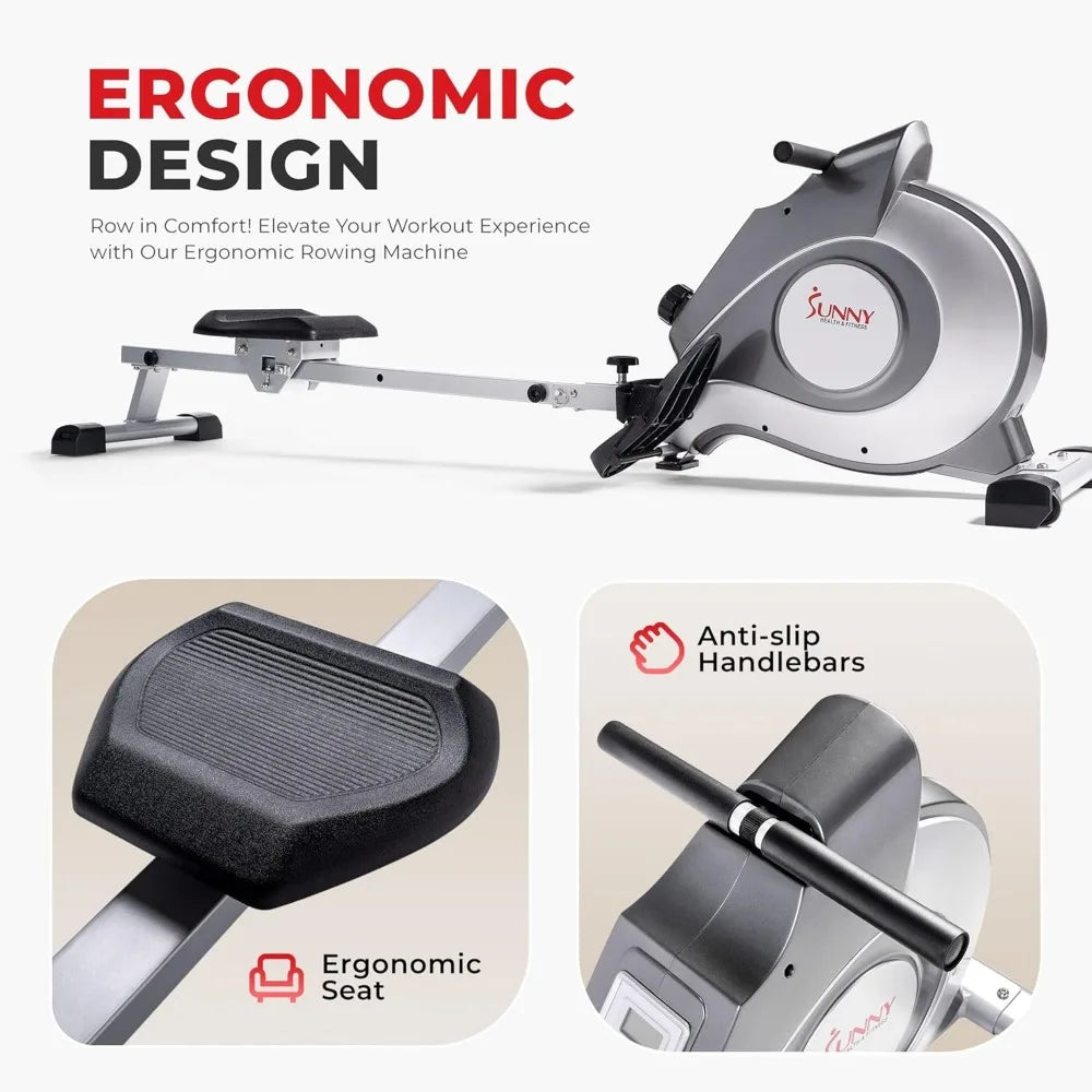 Sunny Health & Fitness Flip & Foldable Rowing Machine for Home