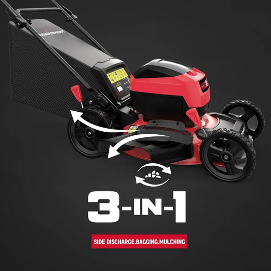 40V Cordless Lawn Mower, 3-in-1 Brushless Push Lawn Mower with 4.0Ah Battery & Charger