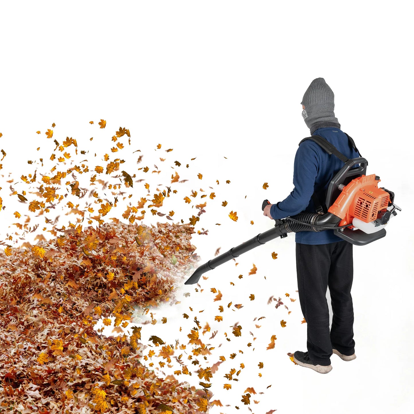 Commercial Backpack Leaf Blower Gas Powered Grass Lawn Blower 2-Stroke 42.7CC Garden Leaf Blower