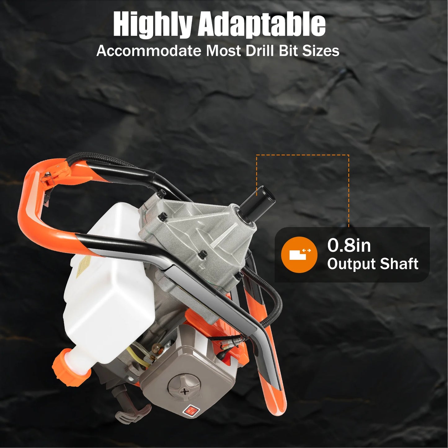 52CC 2.4HP 2-Stroke One-Man Gasoline Post Hole Digger with 3 Drill Bits for Efficient Soil Digging in Gardens & Farms