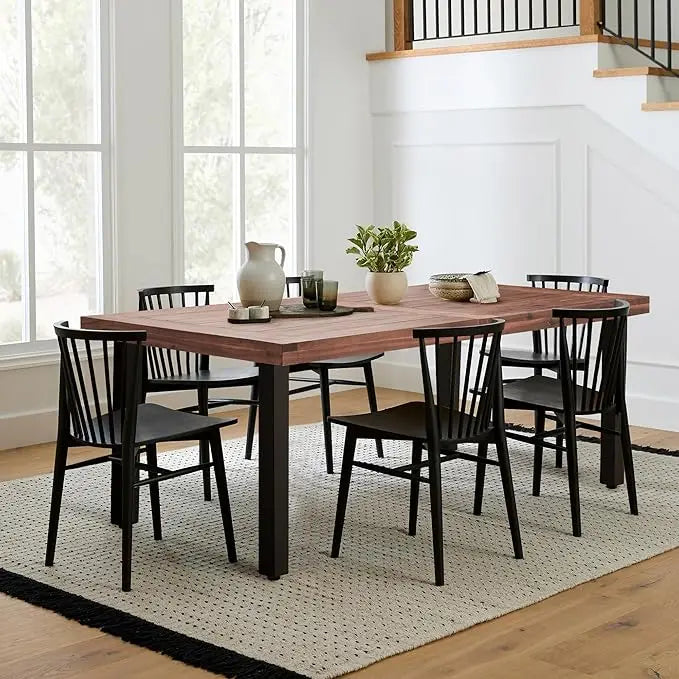 Dining Table for 6 Acacia Wood Indoor Outdoor Home Kitchen Table