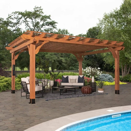 16 ft. x 12 ft. All Wooden Pergola Kit
