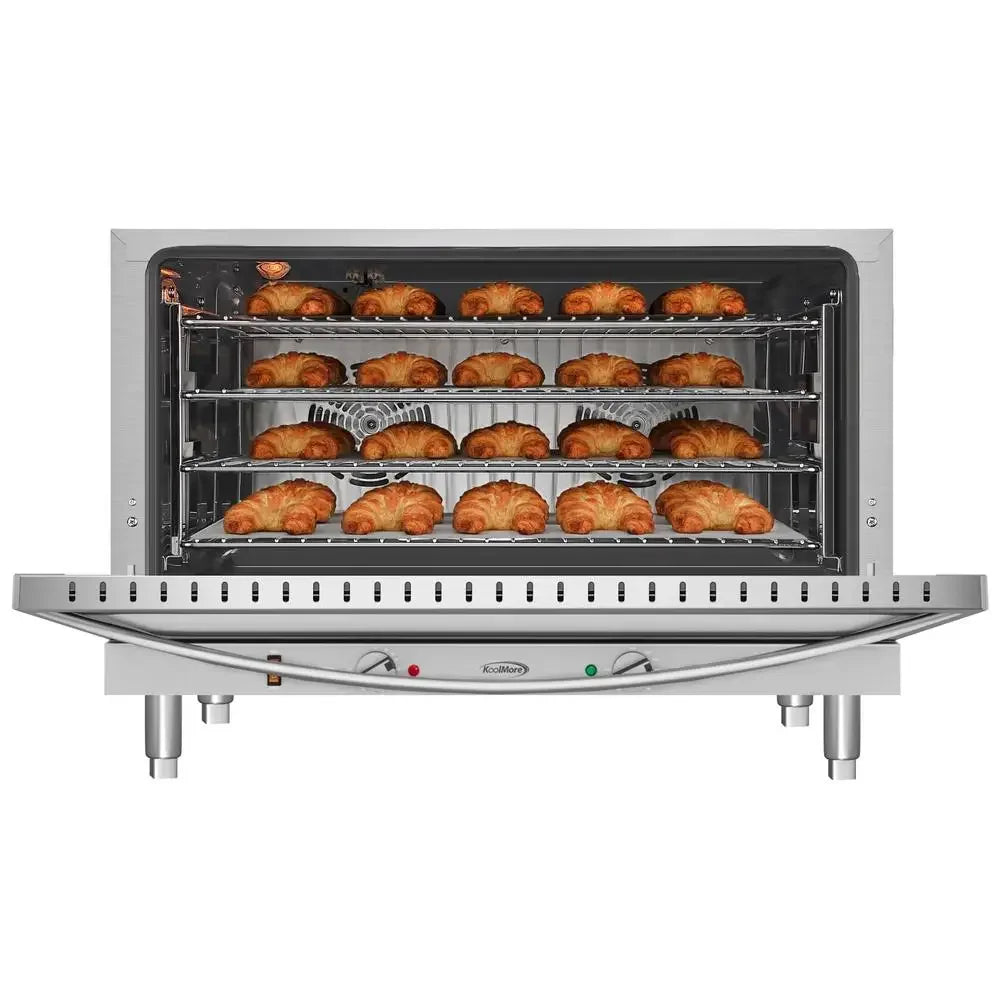32in Commercial Countertop Convection Oven Full-Size Pans 4 Racks 3500W Powerful ETL Listed Stainless Steel Kitchen Appliance