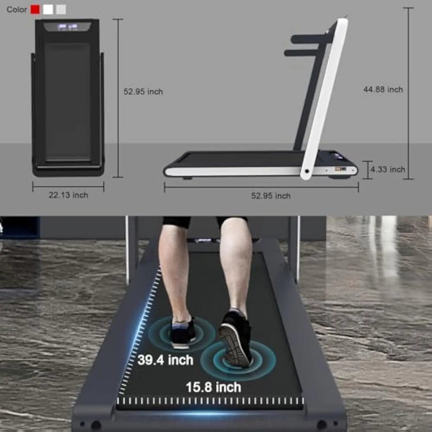 Foldable Under Desk Treadmill with Remote Control for Home