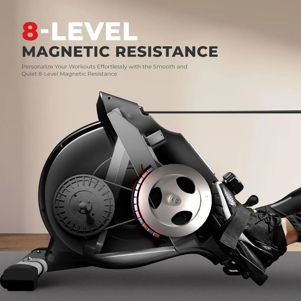 Sunny Health & Fitness Flip & Foldable Rowing Machine for Home