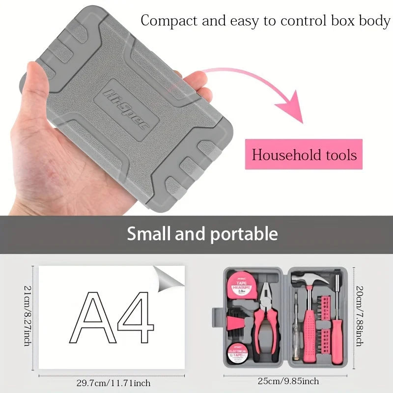 Hammer pink home hand tool set