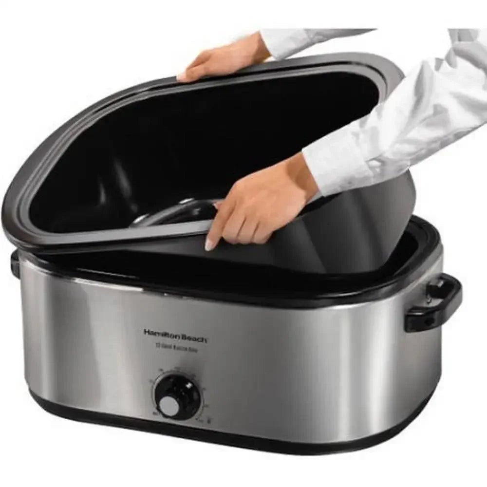 22 Quart Roaster Oven with Self Basting Lid Stainless Steel Double Oven Space Kitchen Appliance Easy Control
