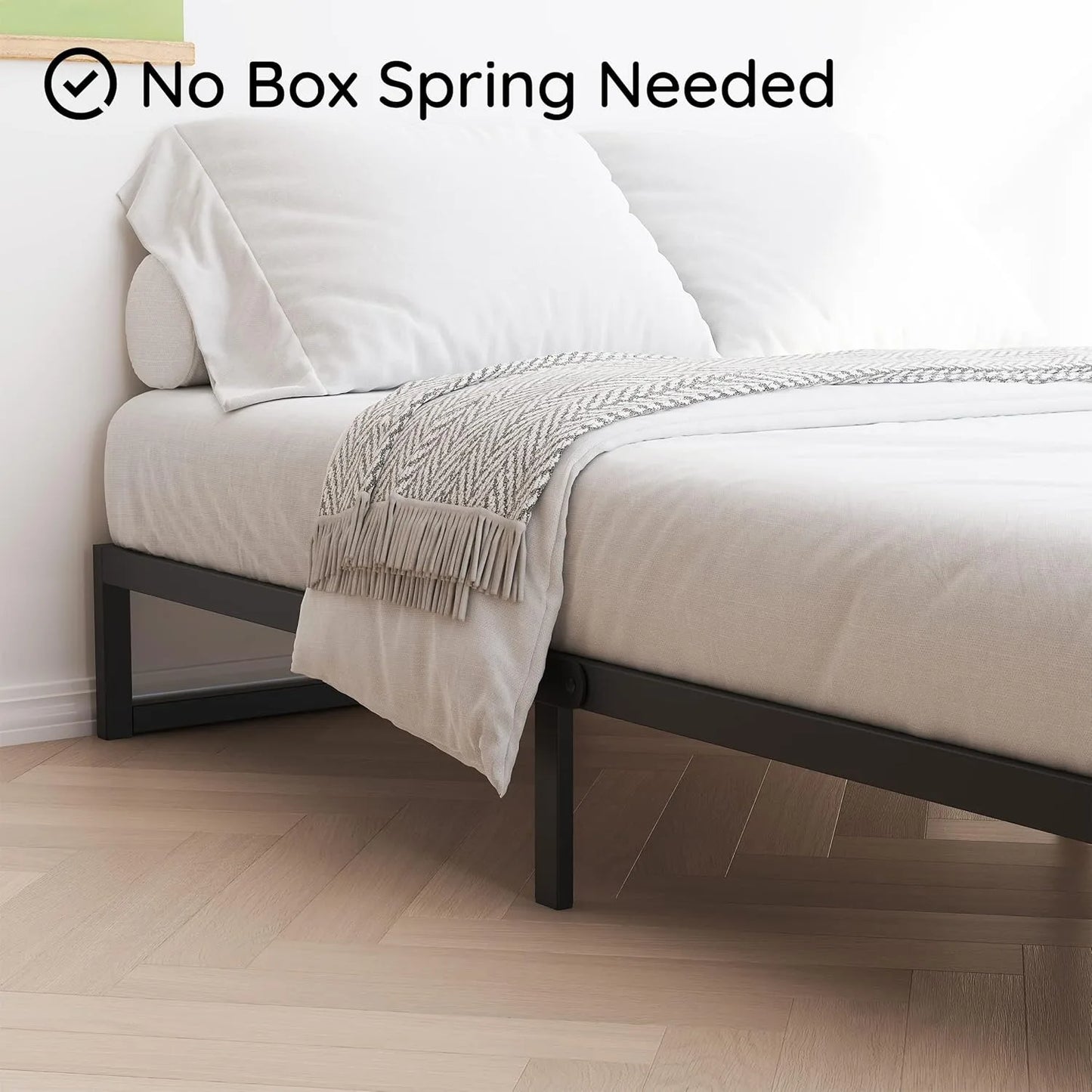 8 Inch Twin XL Bed Frames, Mattress Foundation with Steel Slat Support