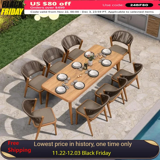 9-Piece Patio Dining Sets , Patio Rattan Furniture Set for Backyard Garden Outdoor Dining